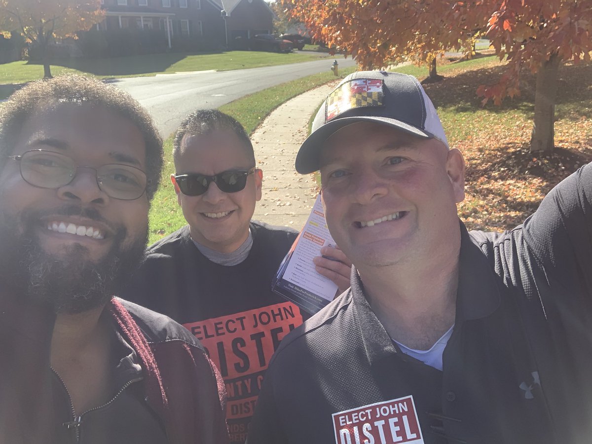 Diggs4MD's tweet photo. Knocking on doors briefly wi/ John Distel for County Council this autumn in Adamstown. Letโs turn District 1 red in the county council this November and get @senatorhough elected for County Executive! #balancedgrowth #FredCo https://t.co/VDvnYoIYtN