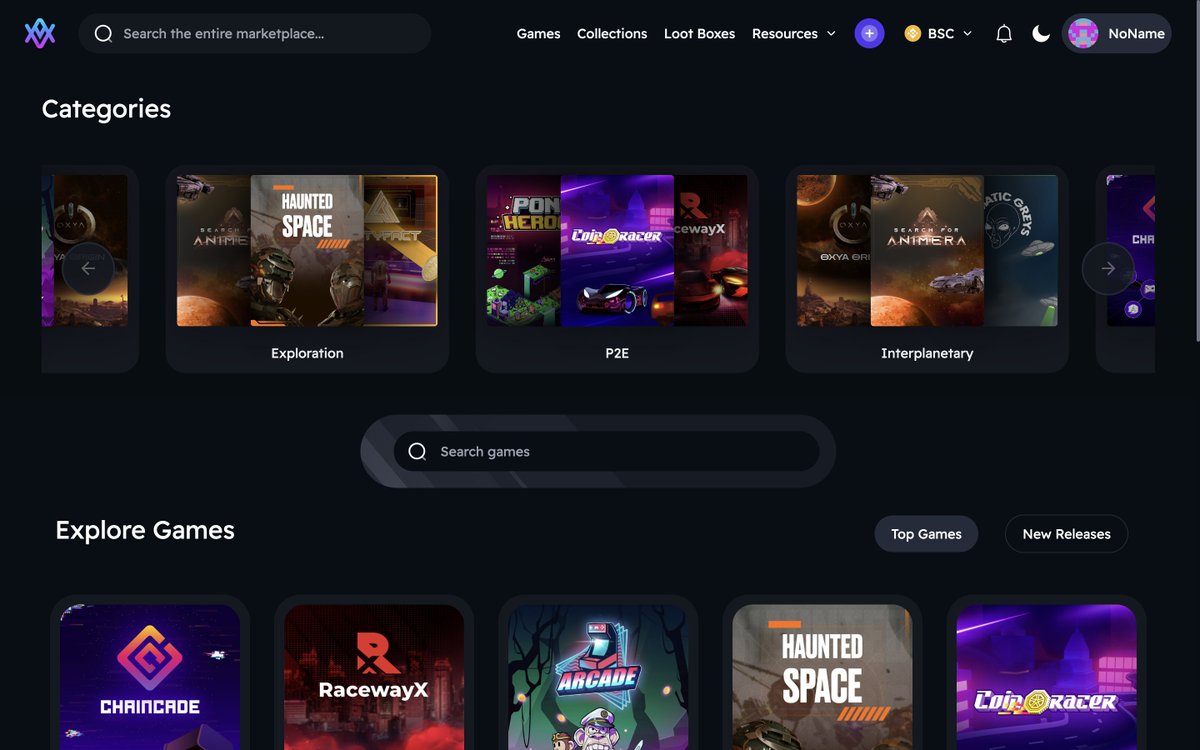 Click on the 'games' tab to view all the games listed on the Altura Marketplace and to browse by category!