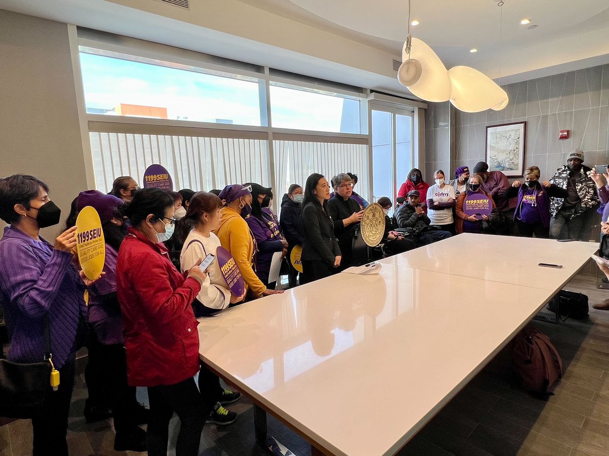 The 24-hour work shift is an unjust practice that hurts both home care workers and the people who rely on their critical care. I joined <a href="/1199SEIU/">1199SEIU💫</a>, aides &amp; advocates in the disabled community to call on state lawmakers to finally allocate the funding to end this terrible system.