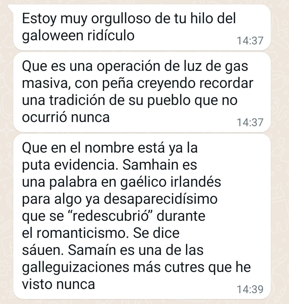 Me escriben mis contactos galaico-irlandeses con información de primera mano: