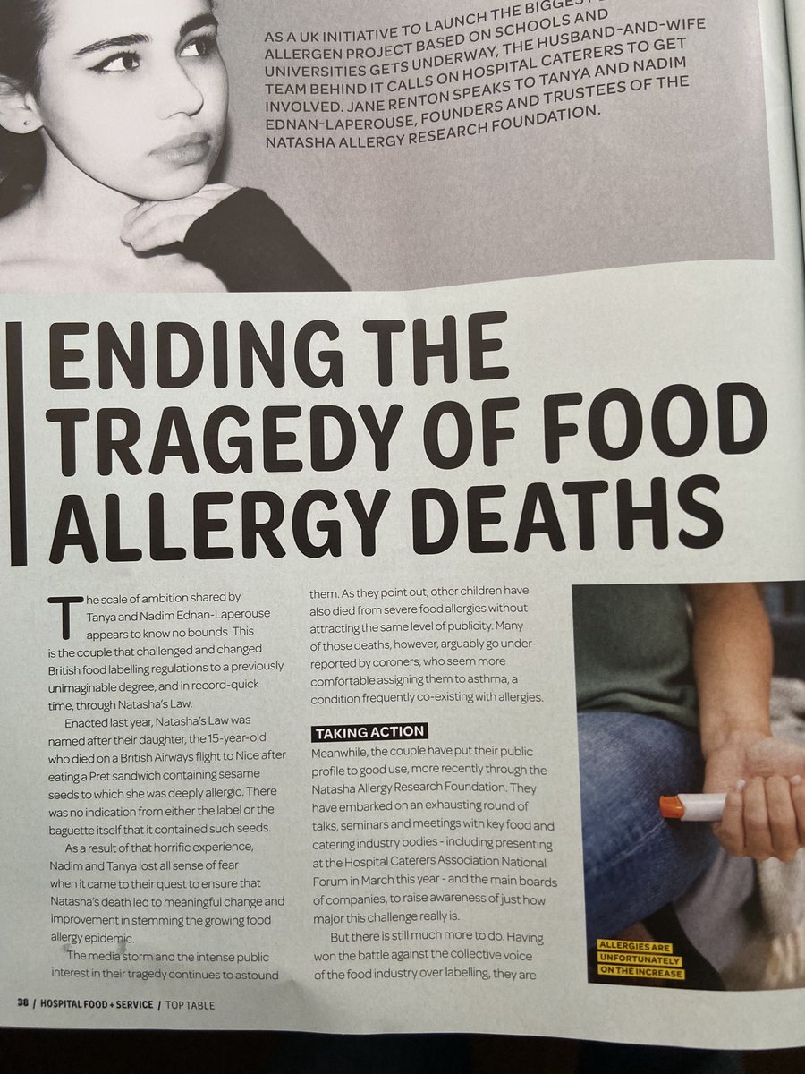 mynameisAndyJ's tweet photo. This is a must read in @HospitalFS #NatashasLaw @NatashasLegacy A Very special Family - We must ALL do more as Caterers/Suppliers/Hospitality - Public Sector must lead #Mandatedlevel2 Allergen Training - we must all do this together. Let us stop any further tragedies https://t.co/sU0e658Qlm