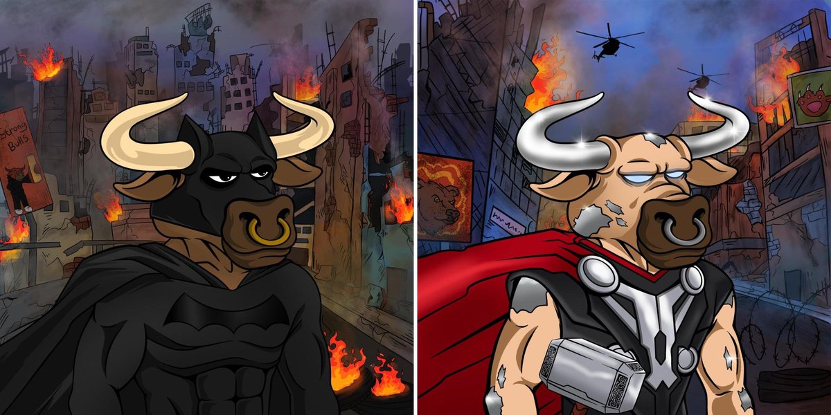 Surprise! 🔥

The reason behind the Collection number 1002 is that we added 2 more NFTs that were not minted in the ABA collection, I guess you already know which ones I am talking about, Say hello to the Thor &amp; Bat Bull!

Mint starts in an Hour⏳

#CardanoNFTs #CardanoCommunity
