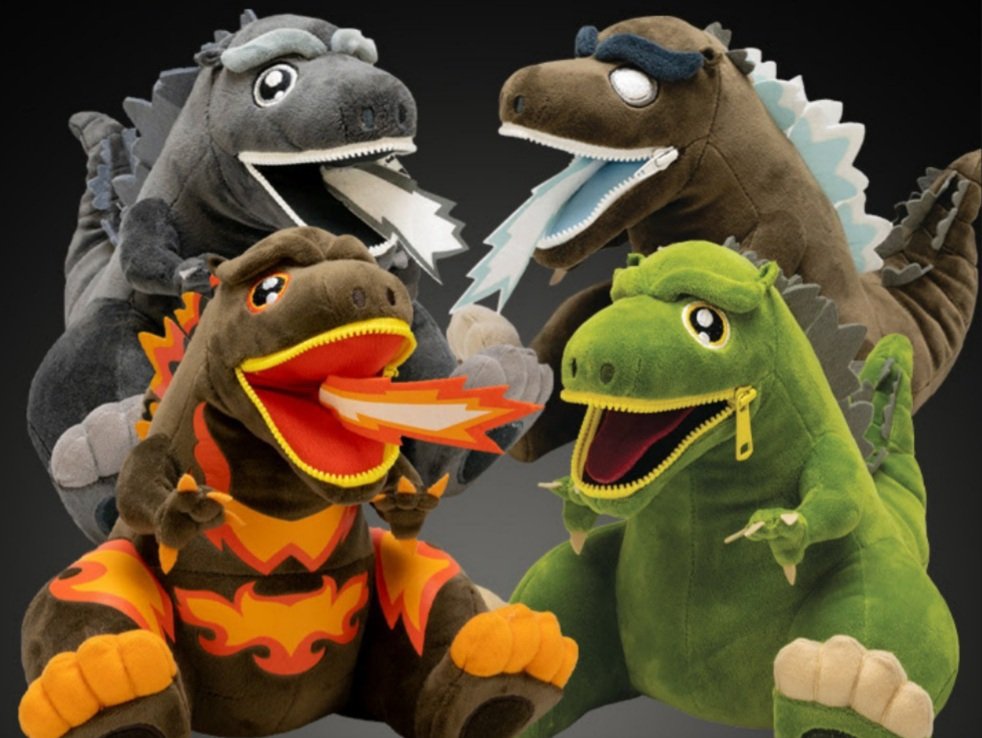 New QMx Godzilla PREVIEWS Exclusive Zippermouth Plush figures