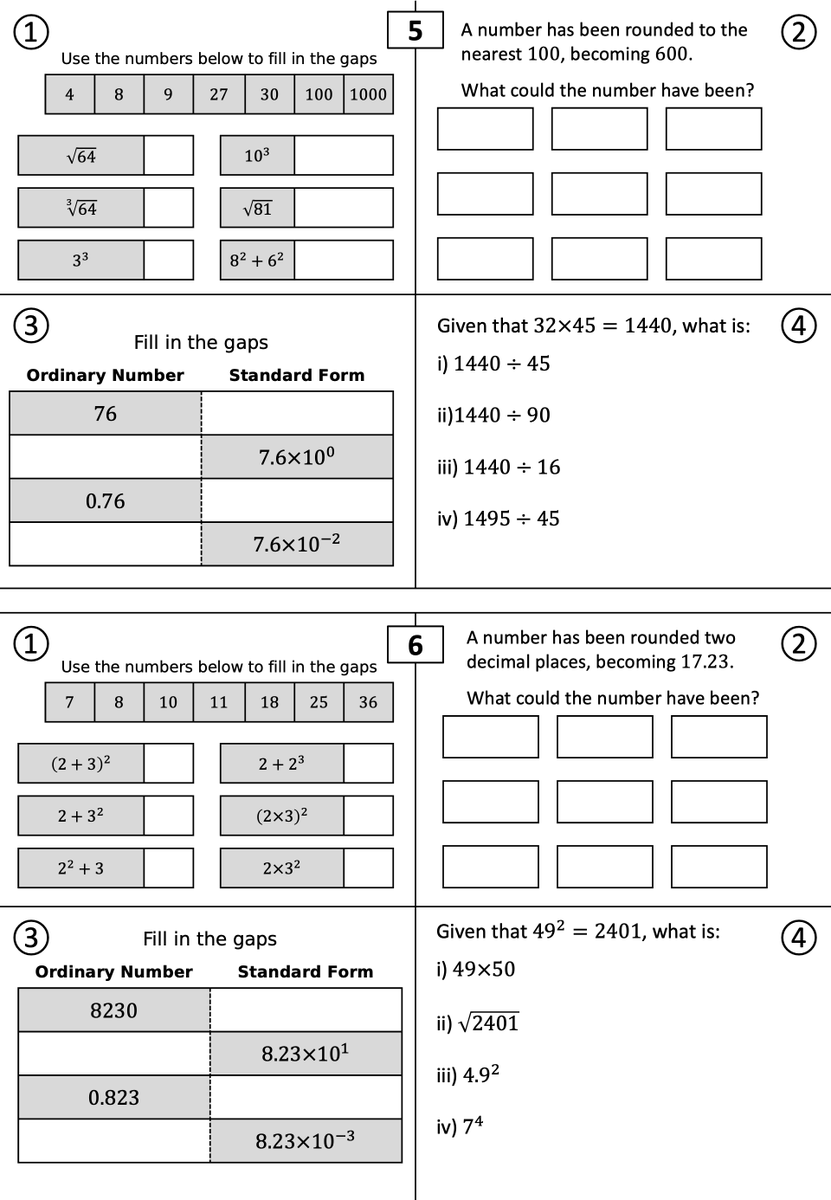 nathanday314's tweet photo. All done!

For context, I do starters for every class based on 4 (ks3) or 6 (ks4) previous topics. The length and difficulty of the questions varies from class to class, but it gives every lesson a routine calm start and an opportunity to get targeted retrieval of prior learning. https://t.co/JinOBpPRQl