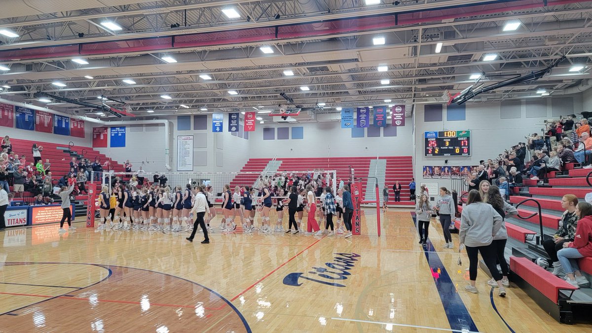 NHS_Titans's tweet photo. @NorrisTitanVB punched their ticket to state! Congrats #NorrisTitans on your District B-3 Championship! 🏆 🔴🏐🔵 https://t.co/r8na6xiWHj