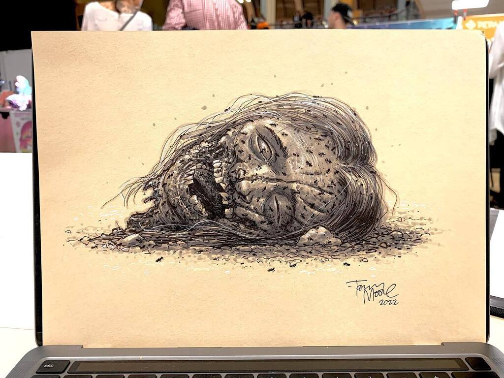 tonymoore's tweet photo. I drew a picture of the girl from that one thing.
.
#horror #horrorart #sketch #sketches #commission #charlie #hereditary #spoilers #statuteoflimitations #copicmarker #strathmorepaper #raphaelbrushes #yasutomoink https://t.co/1kRVCMsWr8 https://t.co/j5OZsdCqhE