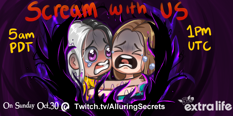 Alluring and myself will be doing a stream tomorrow for <a href="/ExtraLife4Kids/">Extra Life</a>. It will be all horror games, so be prepared for crying and screaming down the mic.
Please come and watch if you can xxx
Watch at twitch.tv/alluringsecrets
Also a retweet would be epic! <3

Thanks Zii x