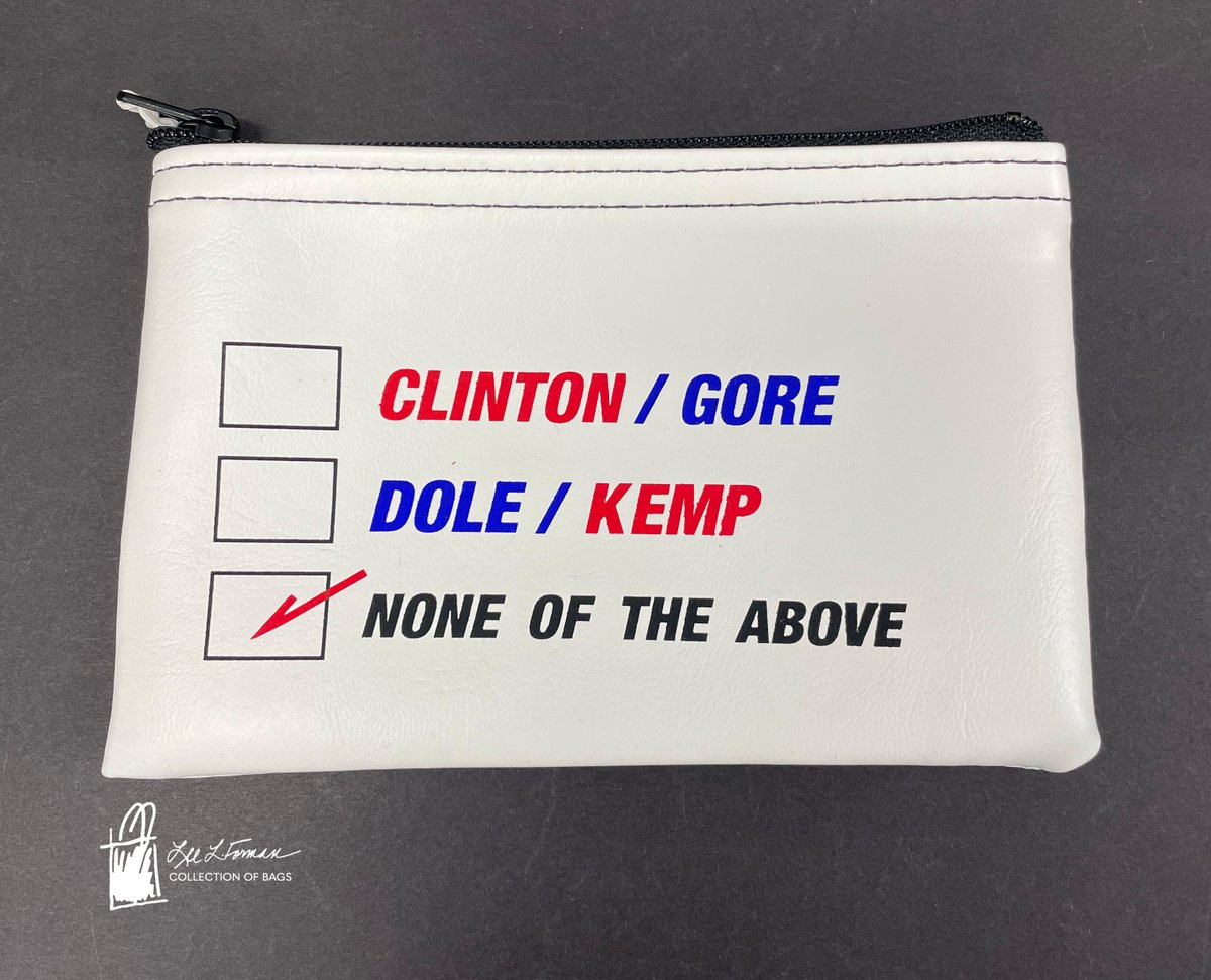 323/365: Political apathy is nothing new: This bank bag from the 1992 presidential election sympathizes with the voter who wished there were a third option.