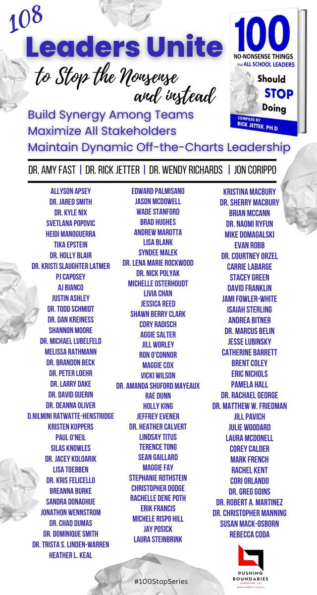 Coming this Fall! These dynamic and off-the-charts leaders tell all and coach up any leader looking to grow in efficacy! What a perfect way to re-launch the year in January. #100StopSeries #leadership #superintendent #aasa #nsba
