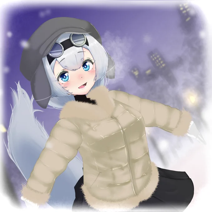 もち子「わぁ!雪!雪ですよ!」#進捗 #模型娘のもち子さん 