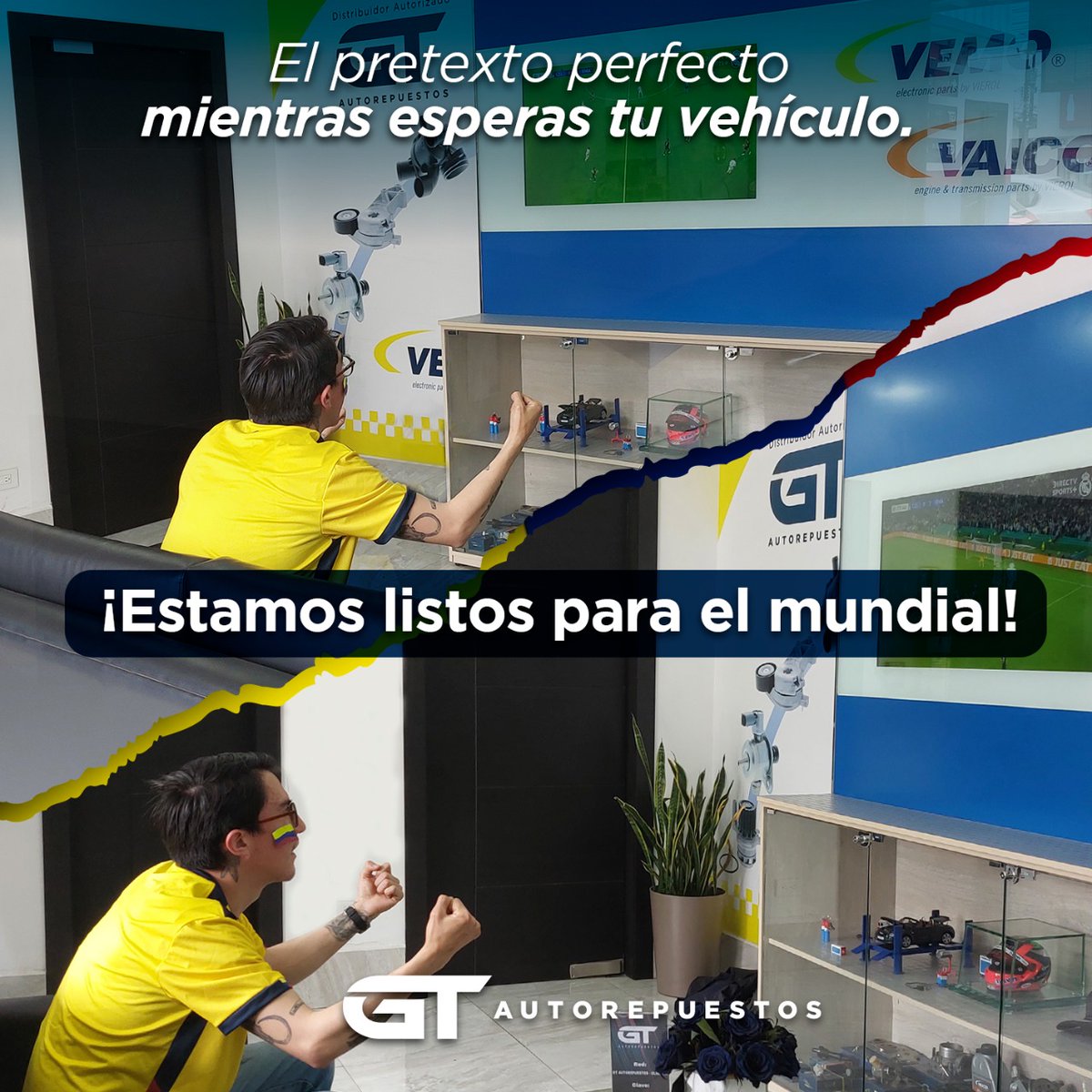 GTAutorepuestos's tweet photo. ¡ESPERAR TU VEHÍCULO NO TIENE PORQUE SER ABURRIDO!🎉
Compra tus repuestos o realiza tus mantenimientos en noviembre en @gtautorepuestos.
Tenemos sorpresas preparadas este mes para ti 🤩
Nuestro post https://t.co/TbBAIARZzl
#mundial2022 #latri #seleccionecuatoriana #autorepuestos https://t.co/JdUDx1Ab63