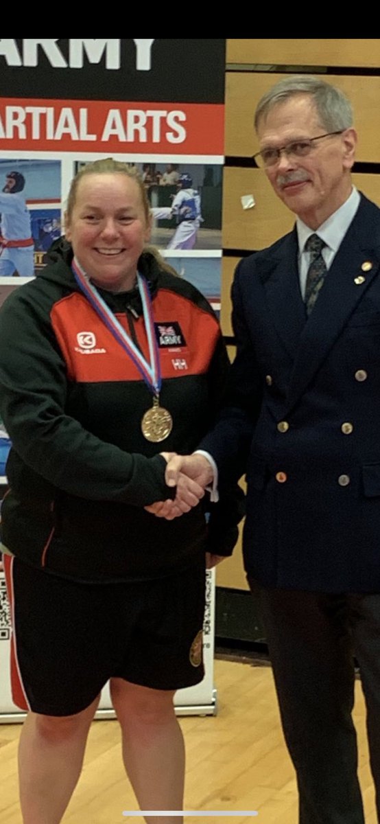 Justy1717's tweet photo. Always an honour and a privilege to represent the Army at the Interservices. Chuffed to say that I am the Inters Champ again for the 8th time! (I think?) 😬🤣 Looking forward to the WUKF Europeans next week! @ArmySportASCB @AtuNorth #ArmyMartialArts #KKO #Gold #WUKFEuropeans https://t.co/fBfdRBrj4w