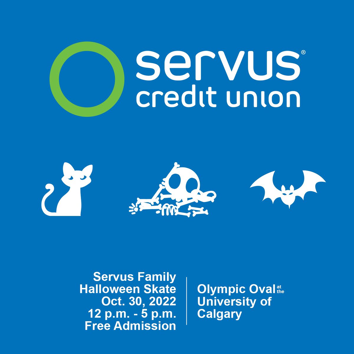 Join us tomorrow on the Spookiest Ice in the World for the Servus Credit Union Family Halloween Skate🎃 — the fun starts tomorrow at 12 Noon and admission is FRIGHTENINGLY FREE 👻 Lear more at oval.ucalgary.ca #halloween #halloweenparty #yycliving #yychalloween