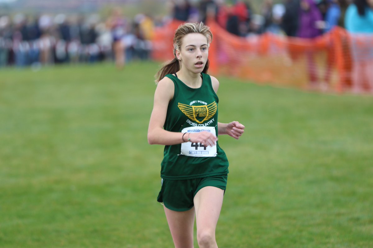Katie Mingus of Henry Foss wins the 5000 meter 2A Westside Classic XC Champs in 19:16.5