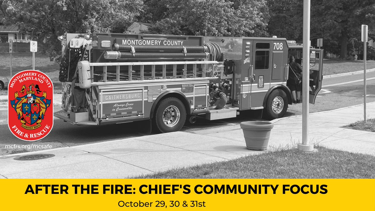 📢Look for us! 3-Day Safety Blitz It's the last weekend of Fire Prevention Month & Community Risk Reduction efforts are spanning across #MoCo. 🛵Special focus: e-bike/e-scooter safety after fire on the 14th floor of non-sprinklered Silver Spring residential high-rise. @mcfrs