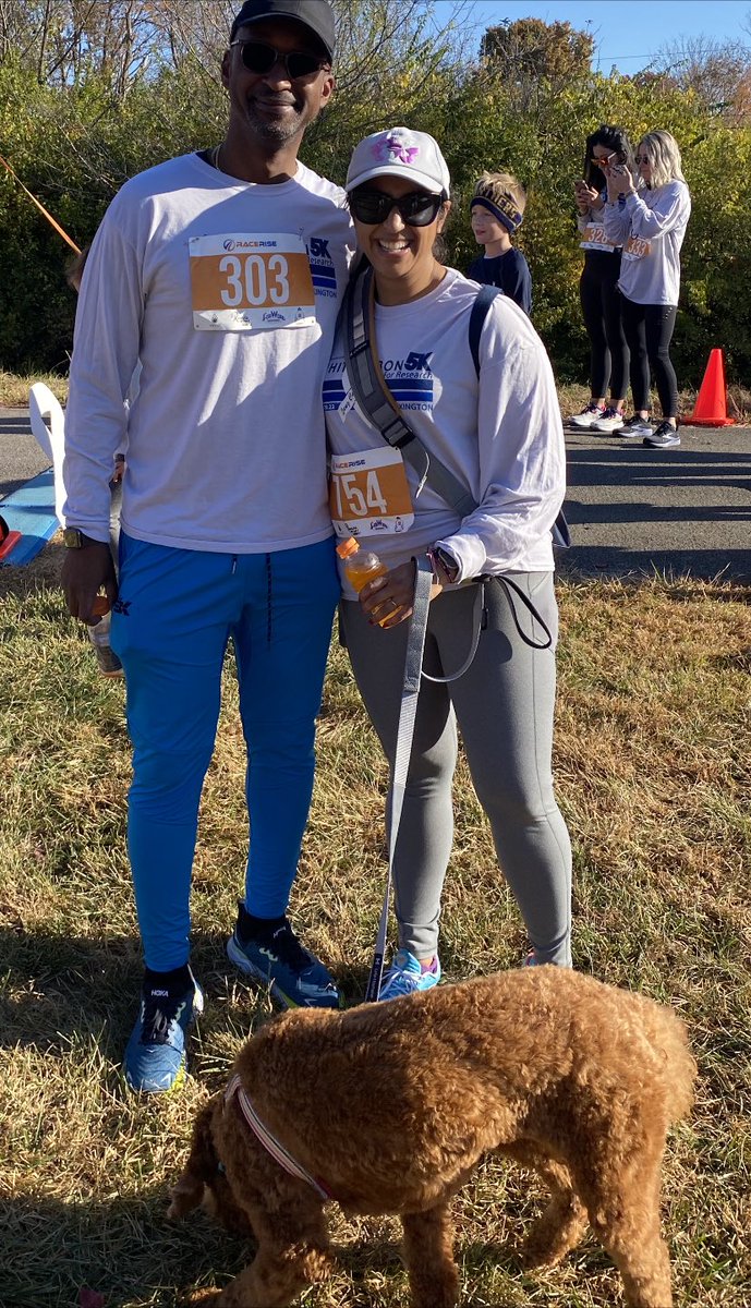 Great running into ⁦<a href="/Reema_PatelMD/">Reema A Patel MD</a>⁩ at White Ribbon 5K run for #lungcancer research. Excellent cause. Great event! ⁦<a href="/ChestXrayDoc/">Stephen Hobbs</a>⁩