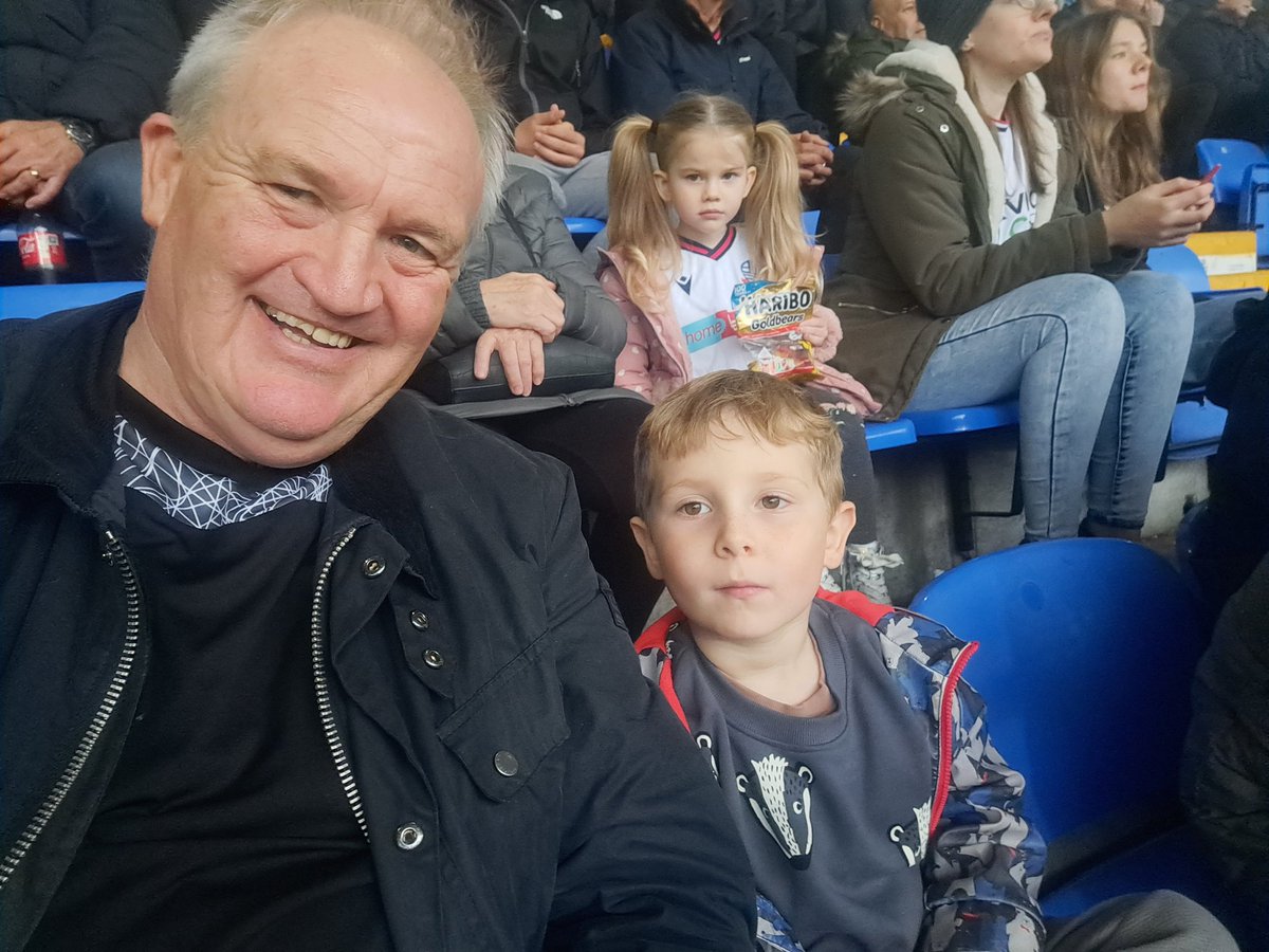 RoryGordon13's tweet photo. First ever game @OfficialBWFC with my Grandson William. 
Not his first match but his first with me.
#familystand 
#bwfc https://t.co/TkkijC23Aa