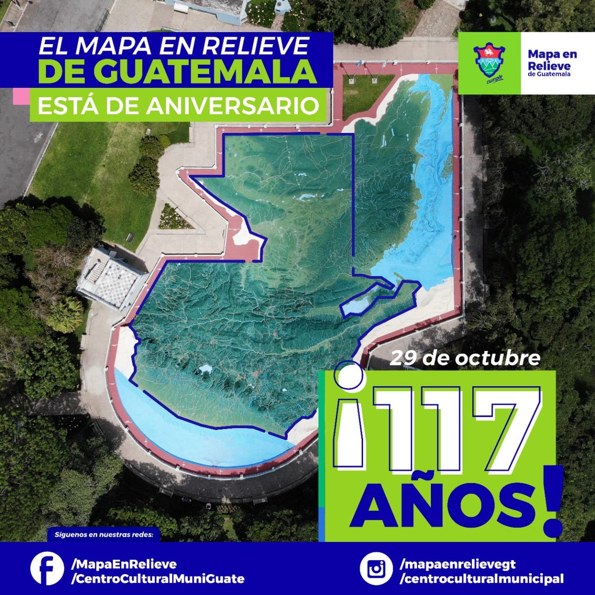 IngMilitarGuate's tweet photo. Felicidades por su aniversario 117, y que sigan cumpliendo muchos años más, nos unimos a su alegría. Y que la obra maestra de nuestro insigne Teniente Coronel de Ingenieros e Ingeniero Francisco Vela Arango, perdure para siempre.
#MapaenRelieve
#EjércitoGT
#IngenierosMilitaresGT https://t.co/QaP9mEpLRP