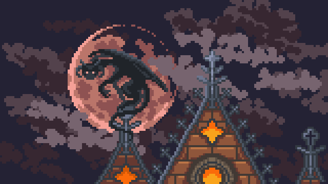 ... I'd  tried to make no sound but that stone creature on a rooftop turned her head and I saw no mercy in her empty eyes...
#gargoyle  🌒⛪️ #pixel_dailies 
<a href="/Pixel_Dailies/">Pixel Dailies</a>  #dailyart #pixelart #aseprite