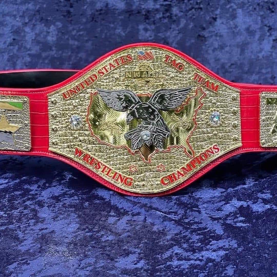 .@Billy has unveiled the #AndNew @nwa #USTagTitles. ❤️

#NWAUSA 
#NWAPOWERRR
#NWAWRESTLING 
#FanduBelts
#prowrestling
#WrestlingCommunity