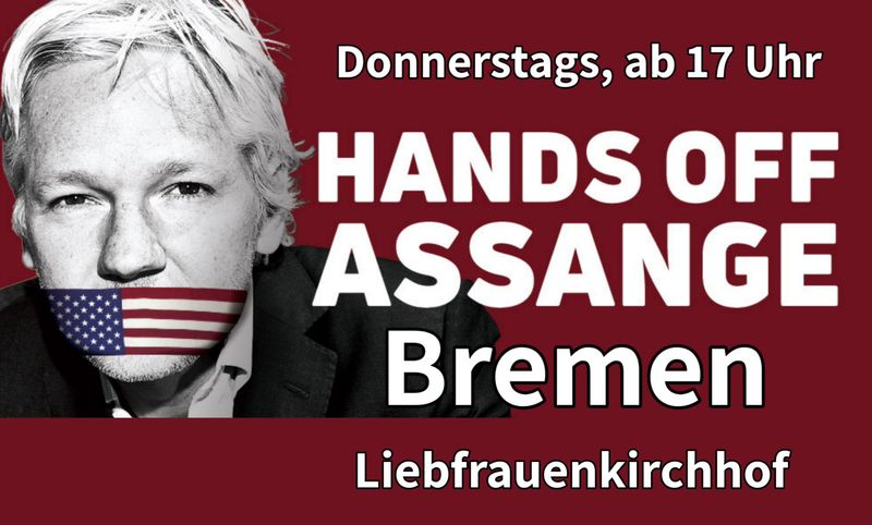 ⏳ Mahnwache via Bremer Friedensforum @ekkehardlentz1⏳ Mahnwache für Julian #Assange in #Bremen Wann? Donnerstags Nächste 03.11. 17 - 18 Uhr Wo? Liebfrauenkirchhof/Sögestraße #FreeAssangeNOW freeassange.eu/#veranstaltung…