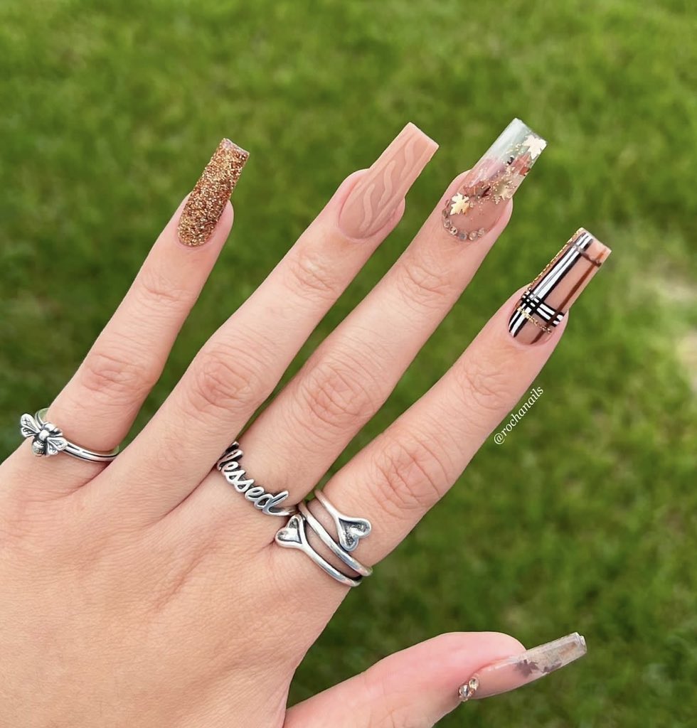🤎🍁✨ #fall #fallnails