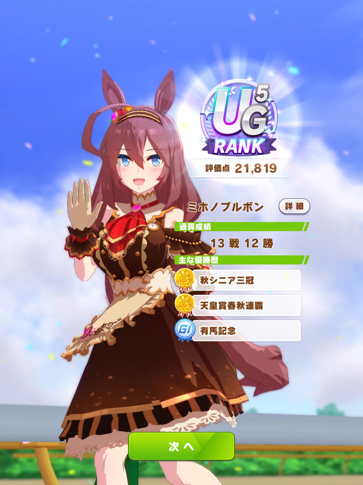 ミュラー En Twitter うは ミホノブルボン 新衣装 がug5になったよ イベントなので何気なく何も手ぐすね引いてない 3でlv4のチョコボンさん育成したら超上振れた O T Co L6barloxhb Twitter