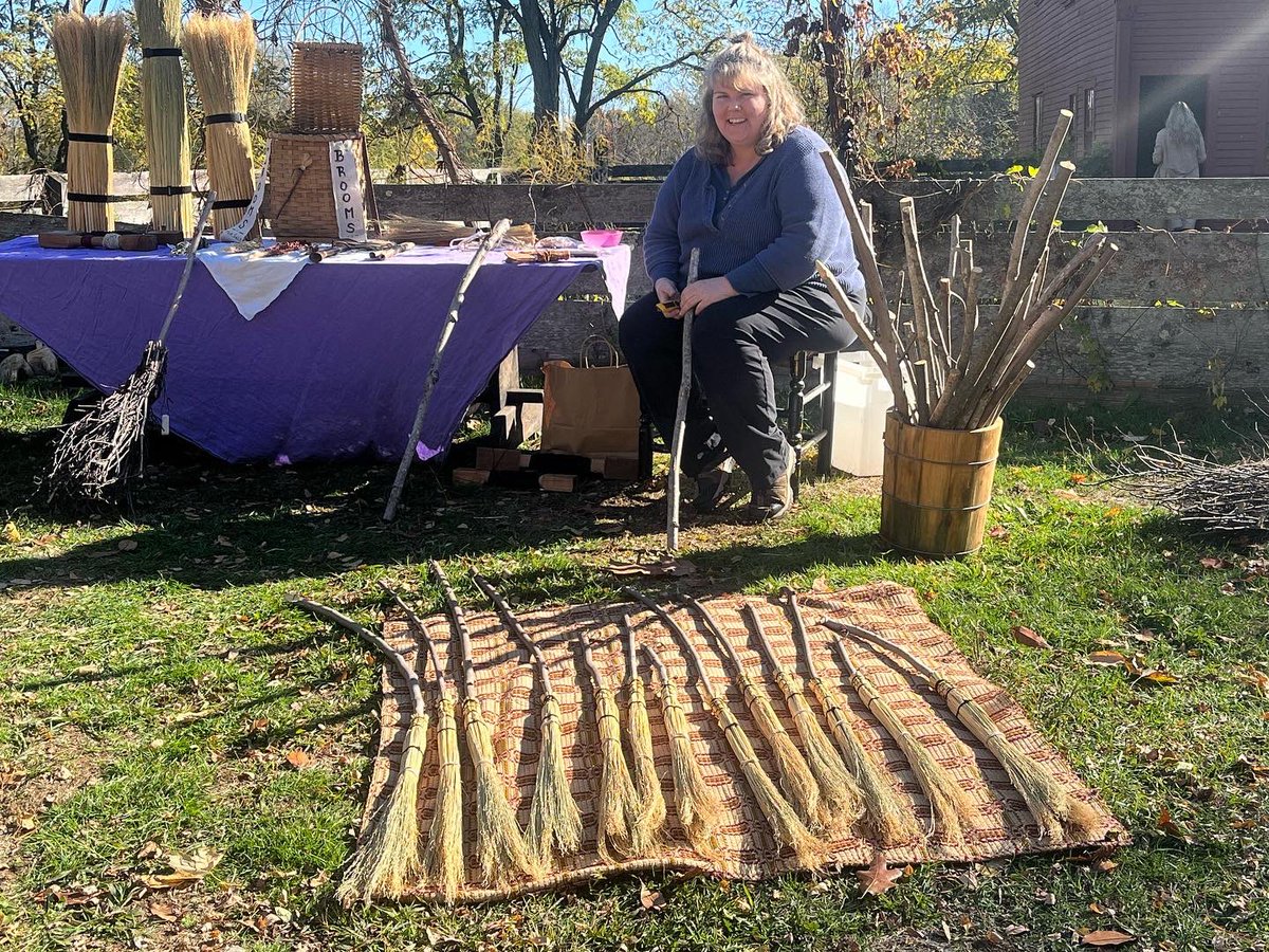 NurseHomestead's tweet photo. Thank you for joining us today! We are open two more weekends if you want to visit our store and purchase any of these freshly made besom brooms! https://t.co/0nKbjgOHcD