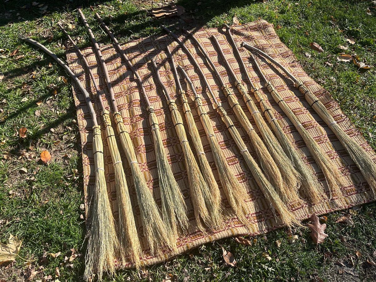 NurseHomestead's tweet photo. Thank you for joining us today! We are open two more weekends if you want to visit our store and purchase any of these freshly made besom brooms! https://t.co/0nKbjgOHcD