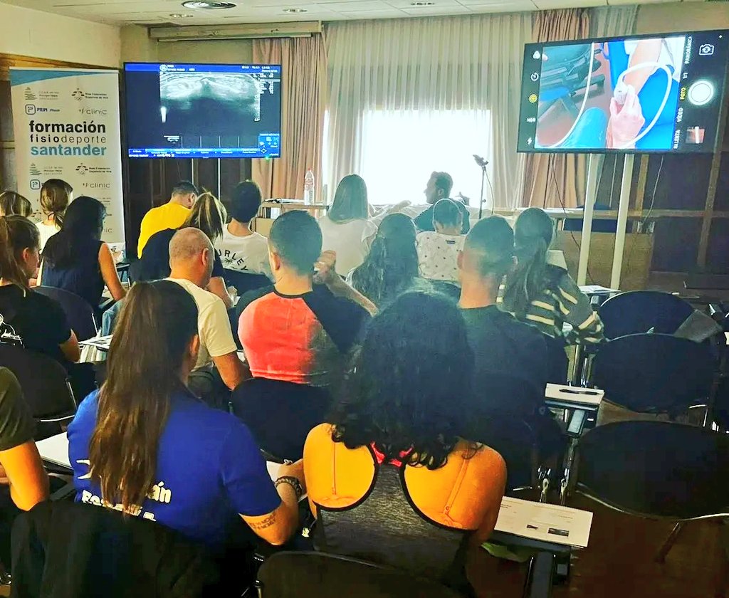 Este fin de semana estamos en Santander, apoyando con nuestra #fisiotecnología la 50ª edición del curso de #Ecografía Musculoesquelética para #Fisioterapeutas organizado por Formación Fisiodeporte y <a href="/MVClinic/">MVClinic Institute</a>