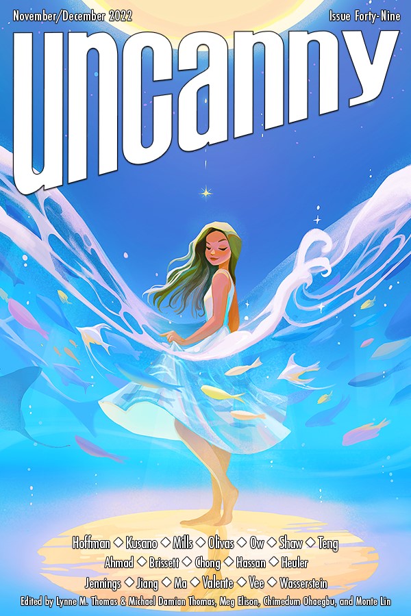 UncannyMagazine's tweet photo. Uncanny Magazine Issue 49 Part 1 features new stories by @samtasticbooks, @ceruleancynic, @OlivasMatthew and Emily Y. Teng! https://t.co/0rZNqEdQeB https://t.co/7qSUohzQeA
