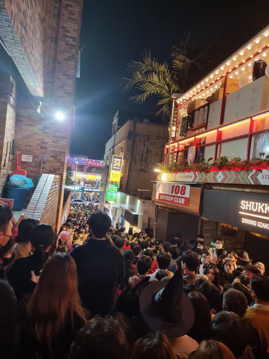 These pics taken by Song Sehyun, 22-year-old who was attending the Halloween party in Seoul’s Itaewon nightclub district. You can see how packed the streets were a couple of hours before the deadly crush that killed at least 120 people. Two of his friends, Americans, are missing.