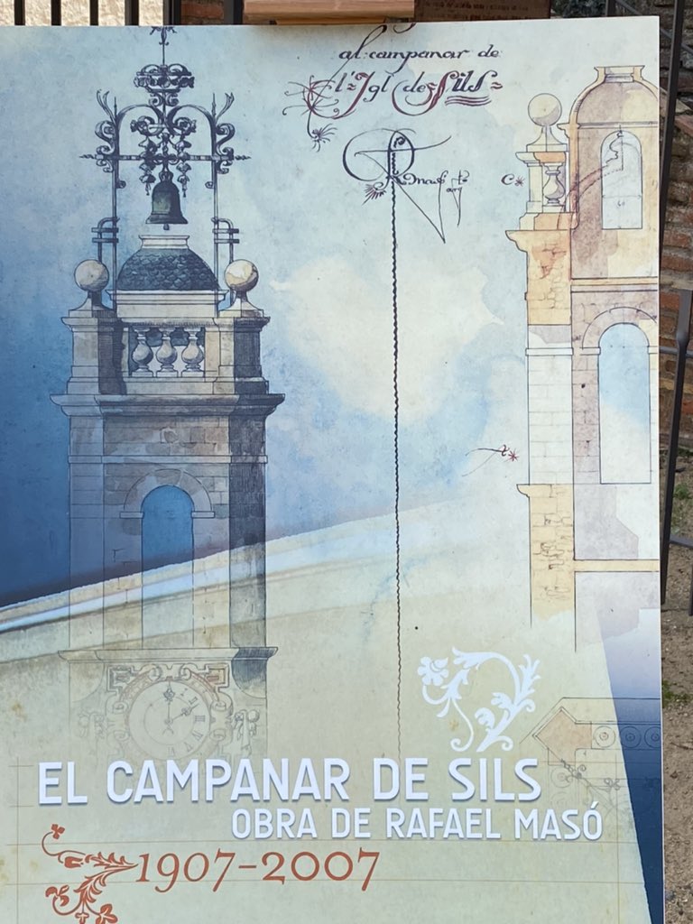 El campanar de Santa Maria de Sils ja torna a lluir tal i com Rafael Masó va projectar-lo @AjSils