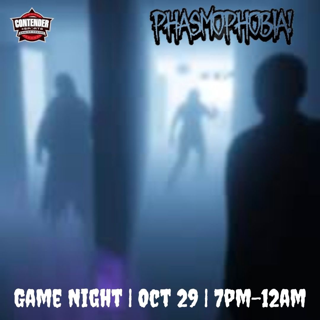 Phasmophobia Game Night tonight at 7pm. Let’s have some fun!

Doors are open all day until 2am!

#lubbock #lubbockesports #gamenight