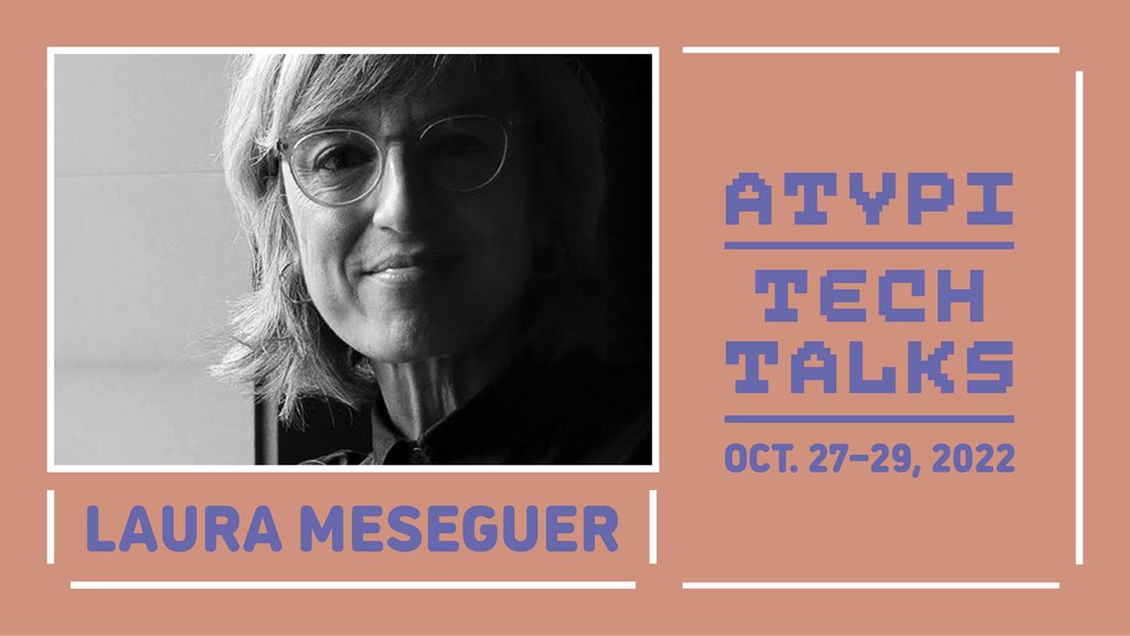 ATypI's tweet image. At #ATypITechTalks 2022, @laurameseguer, a designer, educator, and lettering artist based in Barcelona, is one our smart and funny moderator hosts. With friends, Meseguer started @typeotones in the early 1990s—her super indie foundry still thrives today. events.bizzabo.com/389534