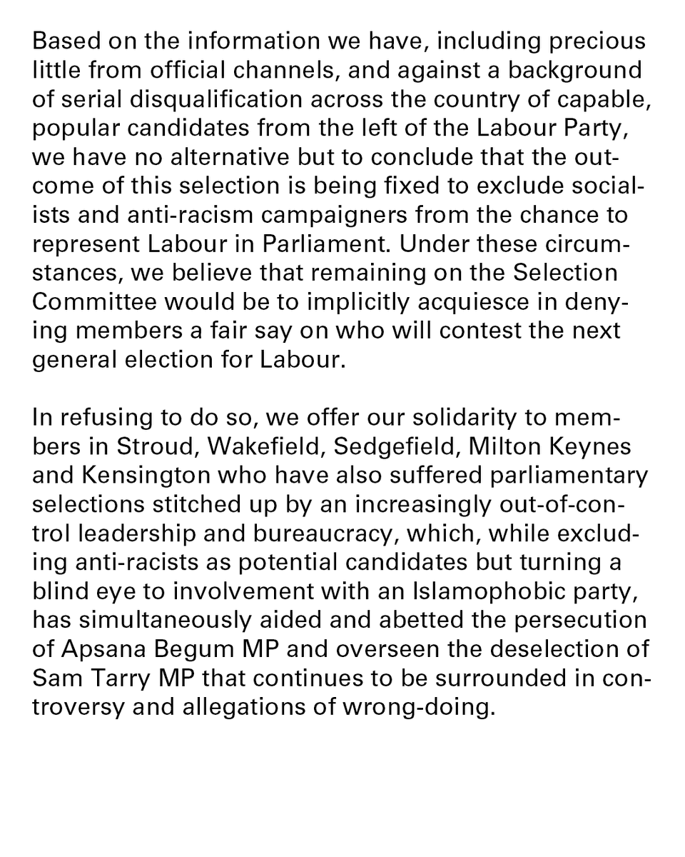 PeckhamLabour's tweet photo. Three members of the Selection Committee, including the Chair and Procedures Secretary, have resigned. https://t.co/r2lTxn5JjA