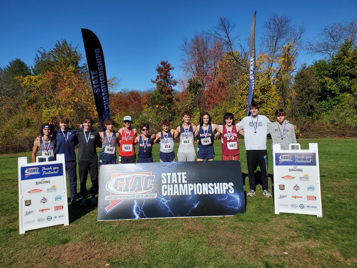 ciacsports's tweet photo. Class S Boys Cross Country State Champs - lmmaculate. @Ihsmustangs! 

Top Class S finisher - Hale Ray's Michael Kraszewski (16:43). Top 12 Class S finishers pictured in photo. #ctxc @HsNoises 
  
Full results: https://t.co/8YiNgPtk1i https://t.co/s9u4DeLasg