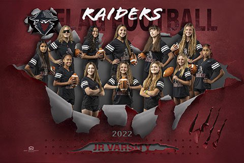 These Raiders finished their season today winning both games of their double header Homecoming Games against Roswell and Cambridge!  They finish 9-2 for the season!!!  Way to show up and show out this season girls!!   #Di22erent #DayByDay #HOCO2022