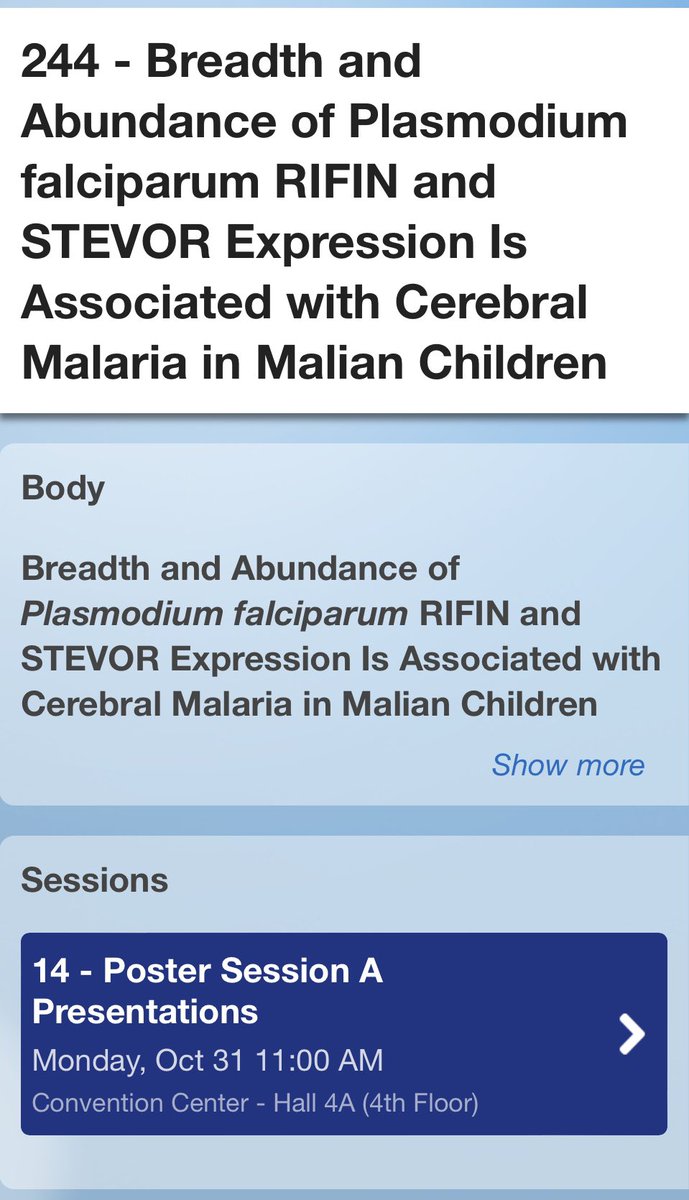 My first tweet - hooray! Excited to share my current PhD research at #TropMed22. I’ll be discussing our group’s efforts to sequence malaria variant surface antigens from clinical samples. Young investigator Session E and Poster Session A. Come say trick-or-treat!