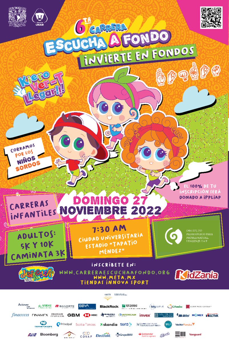 ¿Ya te inscribiste? 🤟🏼🧒🏻👦🏽
6ta edición de Escucha a Fondo,
¡Corramos por los niños sordos! 

 carreraescuchaafondo.org 

#running #Runner #Run #Kids #runningkids #escuchaafondo #Kids #mx