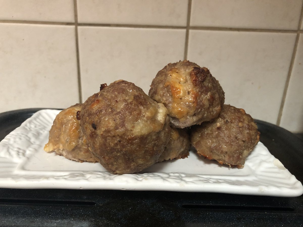 Krzwyf's tweet photo. Doing some comfort food cooking on a rough emotional day for my family today.
13yo: It’s like a hug but for my taste buds
3 Cheese-stuffed pork meatballs #momlife #workinmom https://t.co/lNhLdE0YSV