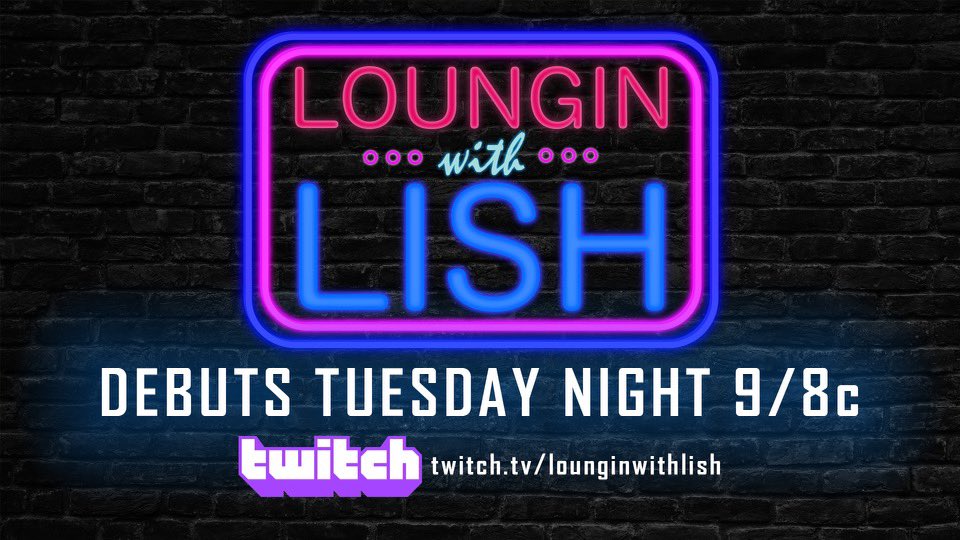 Who’s ready?!! Loungin with Lish debuts on Twitch this Tuesday. Come and hang out!! Link in the bio 🔥