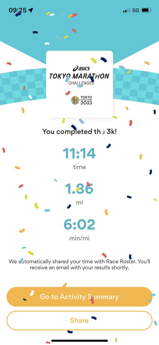 2nd challenge completed with Runkeeper app - fingers crossed for the Tokyo bib #RunTokyoWithRunkeeper