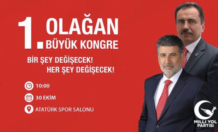 Bir şey değişecek! Her şey değişecek! Bu sistem böyle gelmiş fakat böyle gitmeyecek. İnanmışlar hareketi #MilliYolPartisi bu düzene dur diyecek! 

30 Ekim Pazar Günü (Yarın) Saat 10.00’da Tüm Halkımızı Ankara Spor Salonu’na Bekliyoruz. 

#ankara #ankarasporsalonu