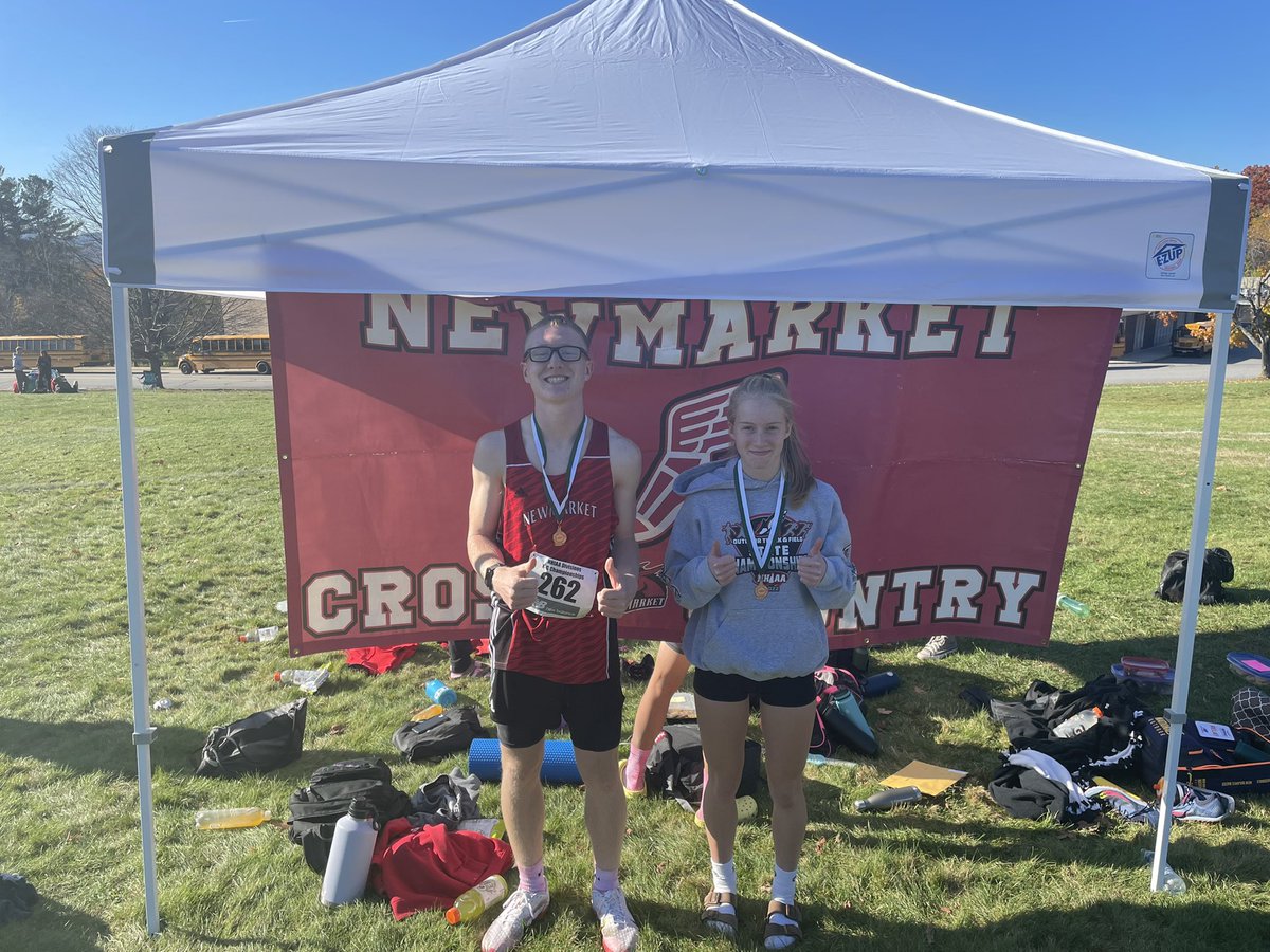 NewmarketXC_TF's tweet photo. Jaron placed 15th and Alanna placed 9th at the D3 state meet. #ontomoc #stolengatorade #catandeagle #fastmules #ourcourse #myhill https://t.co/enFVTwj6gY