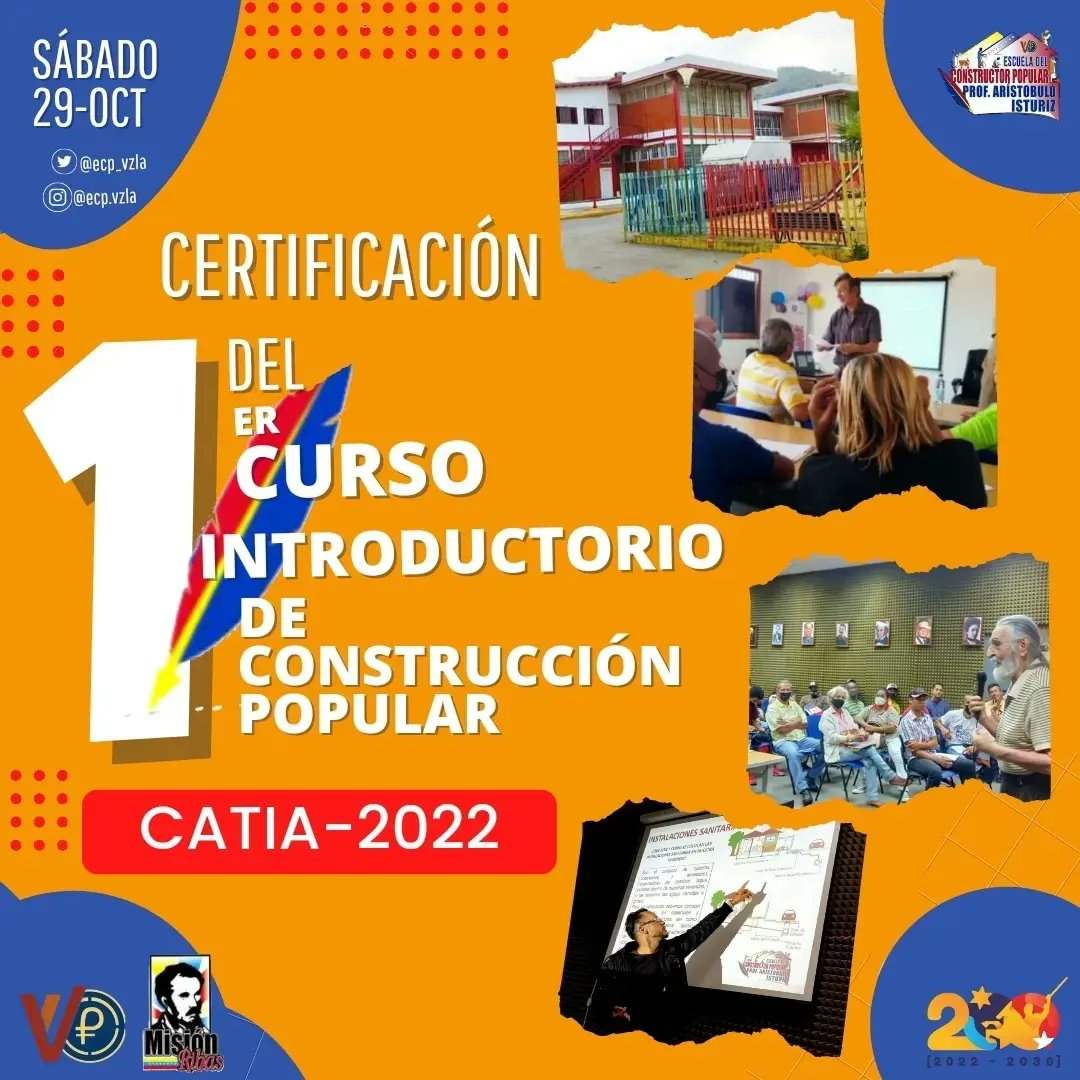 ecp_vzla's tweet photo. #29Oct| ¡Con honor y alegría! 1er Curso introductorio de Construcción Popular, Catia 2022. Comuna, Avv y comunidad organizada certificaron conocimientos sociopolíticos, psicosociales y técnico- constructivos. 
@IMVillarroel1
@Minhvi_Oficial
@m_ribasnacional

#AvanzandoConFirmeza https://t.co/vYEgDcoY1l