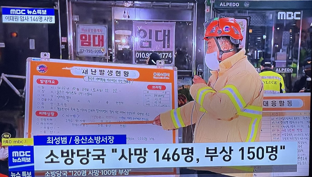 Update ล่าสุด เสียชีวิต 146 ราย อยู่ในรพ กว่า150 ราย Cr MBC #อิแทวอน #Itaewon