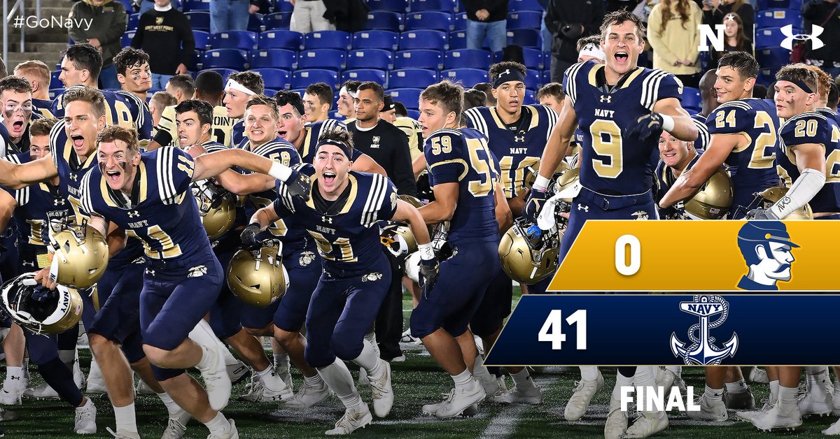 FINAL: Navy 41, Alderson Broaddus 0. 

Navy is your 2022 CSFL South Division Champions and will compete in the CSFL Championship game! #GoNavy