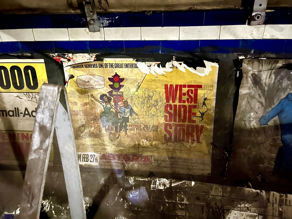 A trip under ground at Euston today to see the old corridors that linked the Northern Line Bank and Charing X branches until the 1960s. So many 60s posters and other fantastic stuff locked away behind, above and below today’s platforms. A great tour from @ltmuseum Hidden London.