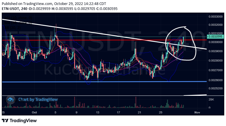 BitRose5's tweet photo. $ETN @electroneum  Remember what I said a couple weeks ago,it may have been a good time to buy. .003 breached. Lets Fucking Go ETN! https://t.co/BIGnmqZGSv